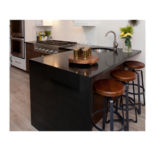 Hot Sale Popular Absolute Pure Black Quartz Stone Countertops