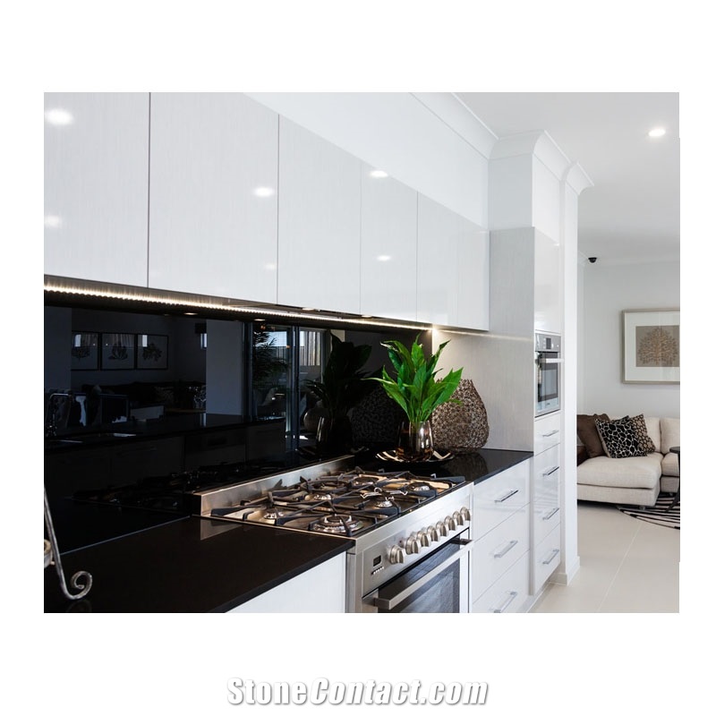 Hot Sale Popular Absolute Pure Black Quartz Stone Countertops