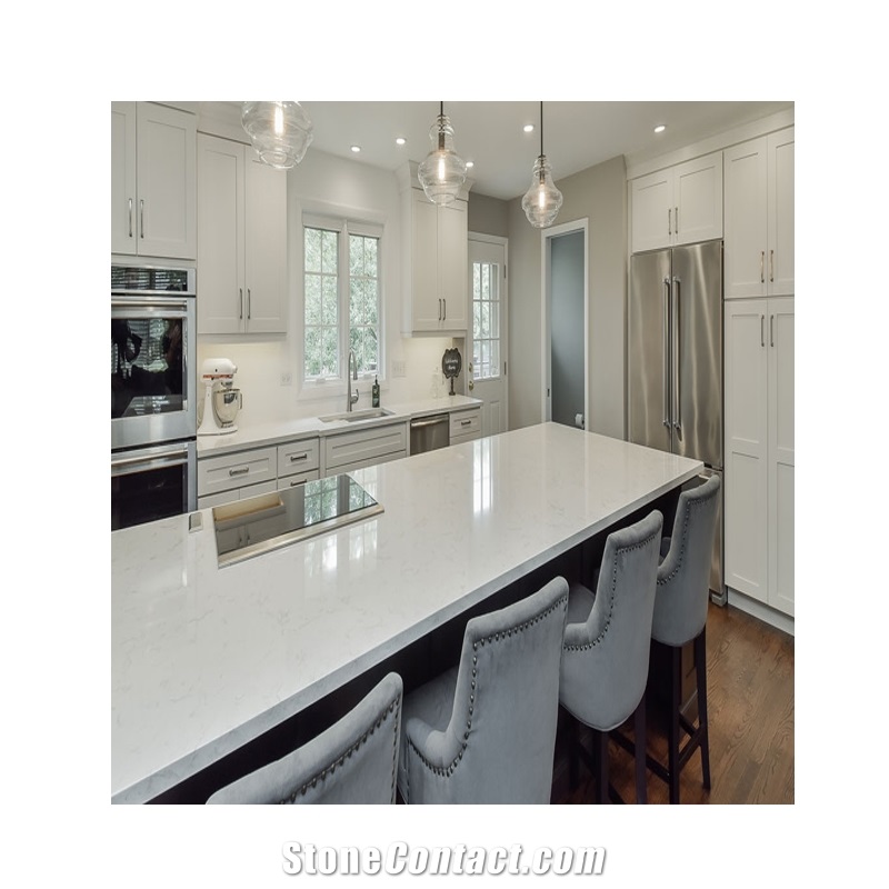 Jazz Crystal Prefab White Quartz Countertop