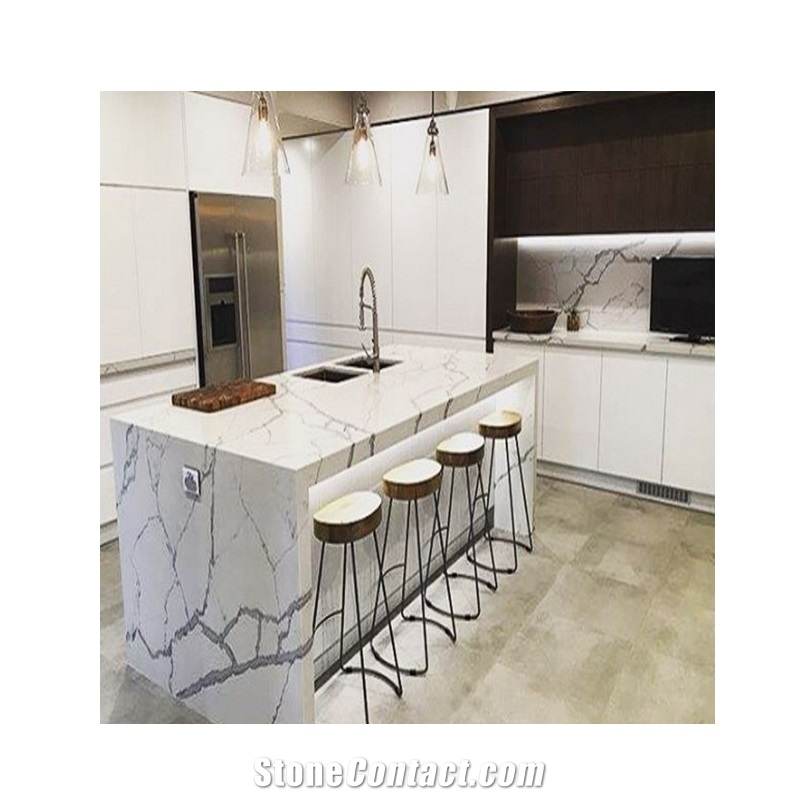 Low Price Colored Crystal White Quartz Countertop
