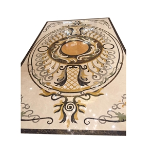 Polished Water Jet Marble Medallion Floor Pattern Polished Water Jet Marble Medallion Floor Pattern