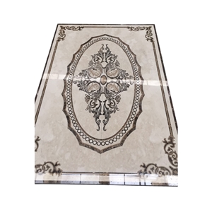 Polished Water Jet Marble Medallion Floor Pattern