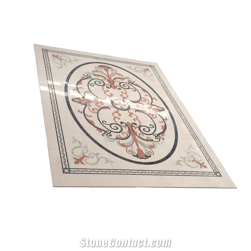Square Shape Water Jet Marble Floor Medallion