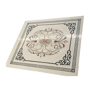 Square Shape Water Jet Marble Floor Medallion