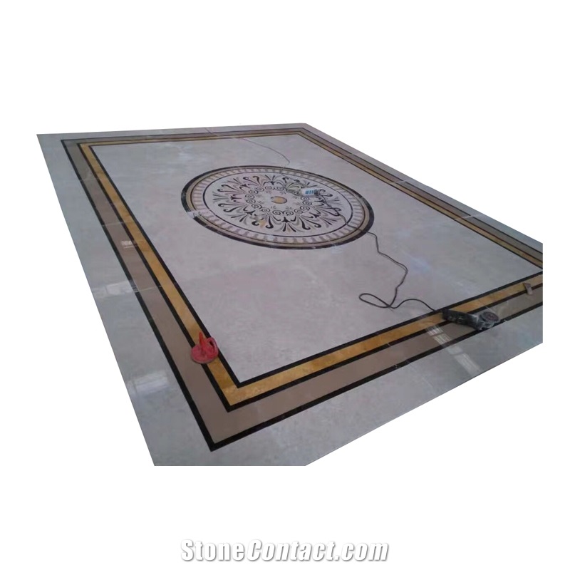 Square Shape Water Jet Marble Floor Medallion