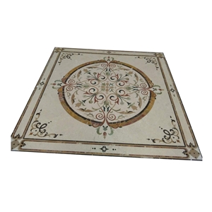 Water Jet Mosaic Tile Gray Marble and Wooden Vein