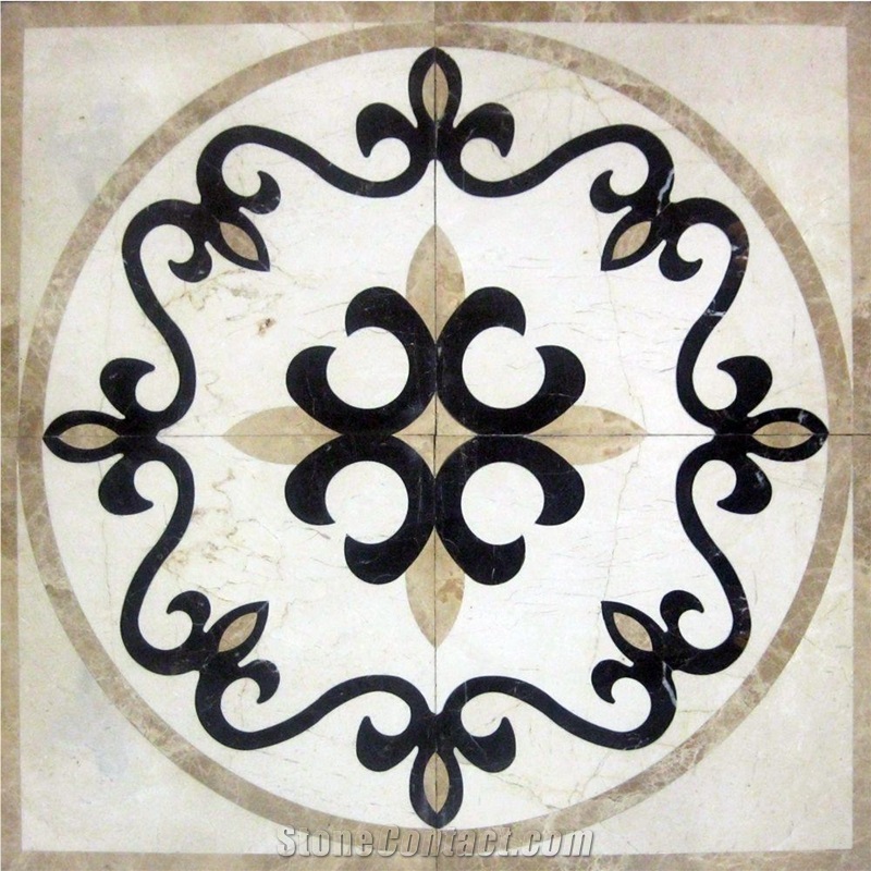 Waterjet Inlay Flooring Water Jet Medallion Marble