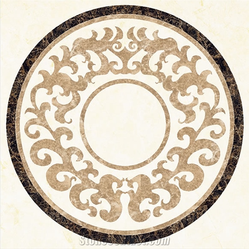 Waterjet Inlay Flooring Water Jet Medallion Marble
