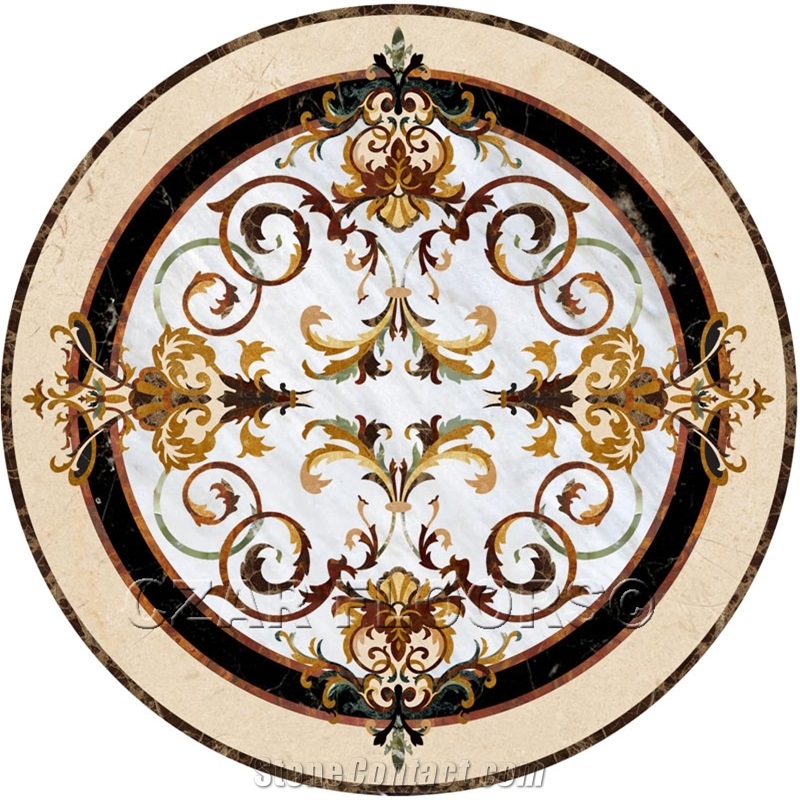 Waterjet Inlay Flooring Water Jet Medallion Marble