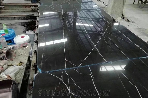 Noir Francaise or Nero St Laurent Marble Slabs