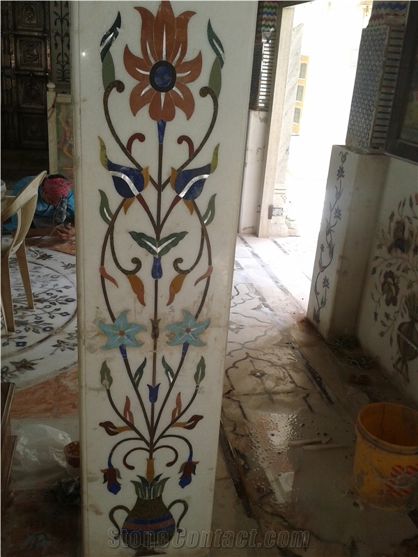Waterjet Marble Inlaid Crafts Stone Floor Medallion
