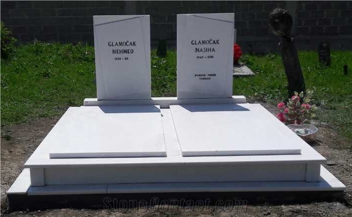 White Marble Tombstone