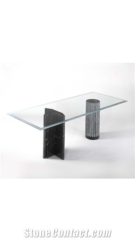 Antiquaria Nero Marquina Marble Table Base