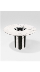 Astra Table Design with Bianco Carrara Marble