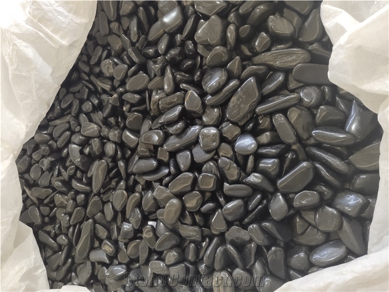 Decorative Normal Polished Black River Pebble