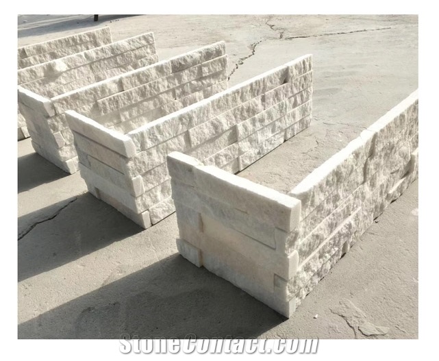 Crystal White Quartzite Thin Veneer Natural Ledge Stone Wall Panels
