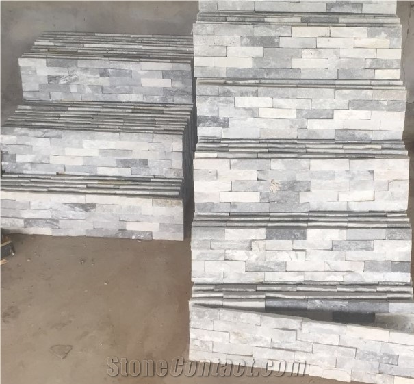 Crystal White Quartzite Thin Veneer Natural Ledge Stone Wall Panels