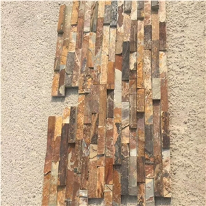Fireplace Rusty Stacked Stone,Multicolour Slate
