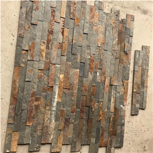 Fireplace Rusty Stacked Stone,Multicolour Slate