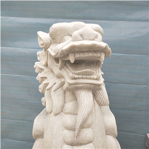 Cheap White Marble Lion Statues, Carved Sculptures