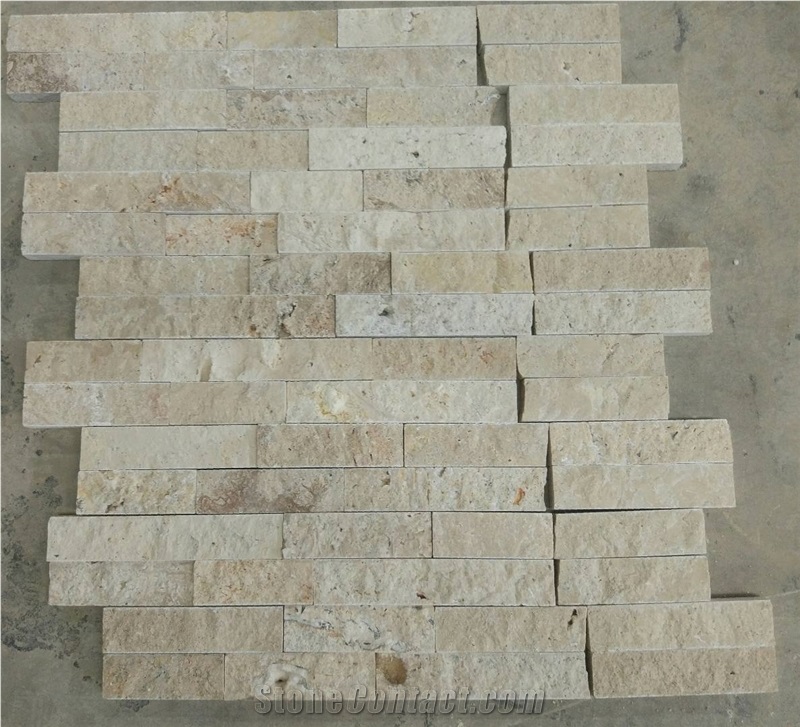 Travertine Ledge Stone Corner, Stacked Panels