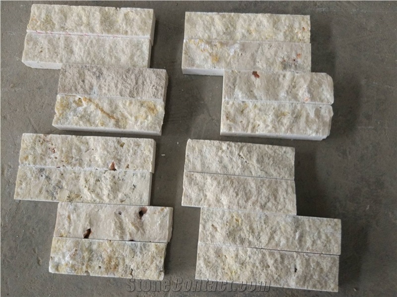 Travertine Ledge Stone Corner, Stacked Panels