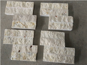 Travertine Ledge Stone Corner, Stacked Panels