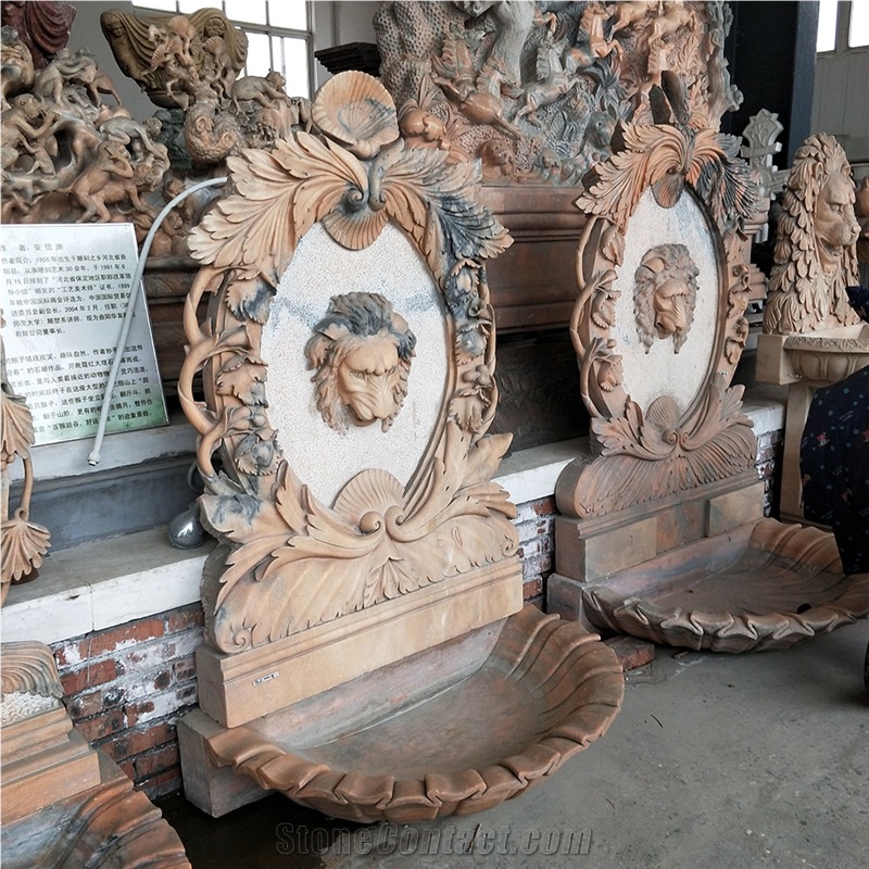 Water Fountain Pot Lion Sculptures Statues