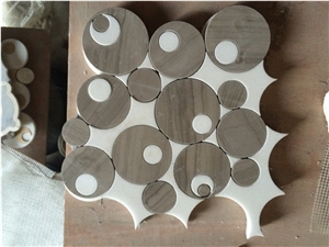 Athens Gray Yugoslav White Waterjet Marble Mosaics