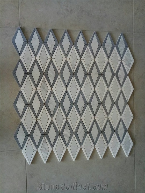 Bianco Carrara Thassos Cinderella Waterjet Marble
