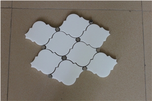 Cinderella Grey China White Waterjet Marble Mosaic