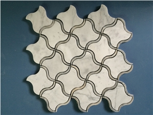 Crema Marfil Dark Emperador Waterjet Marble Mosaic