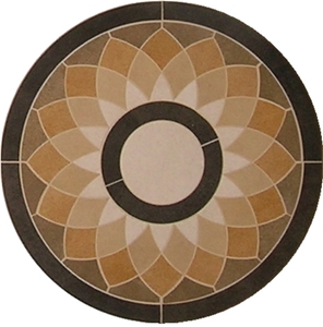 India Rainforest Brown Waterjet Marble Mosaics