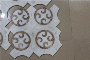 Light Emperador Oriental White Waterjet Stone