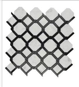 Nero Marquina, Greek Thassos Marble Mosaic