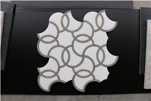 Portugal Beige Thassos Waterjet Marble Mosaics