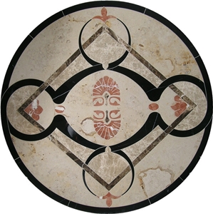 Spain Nero Marquina Waterjet Marble Mosaics