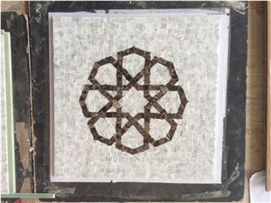 Staturio Light Emperador Marble Mosaic Medallions