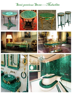 Custom Design Precious Stone Malachite Table