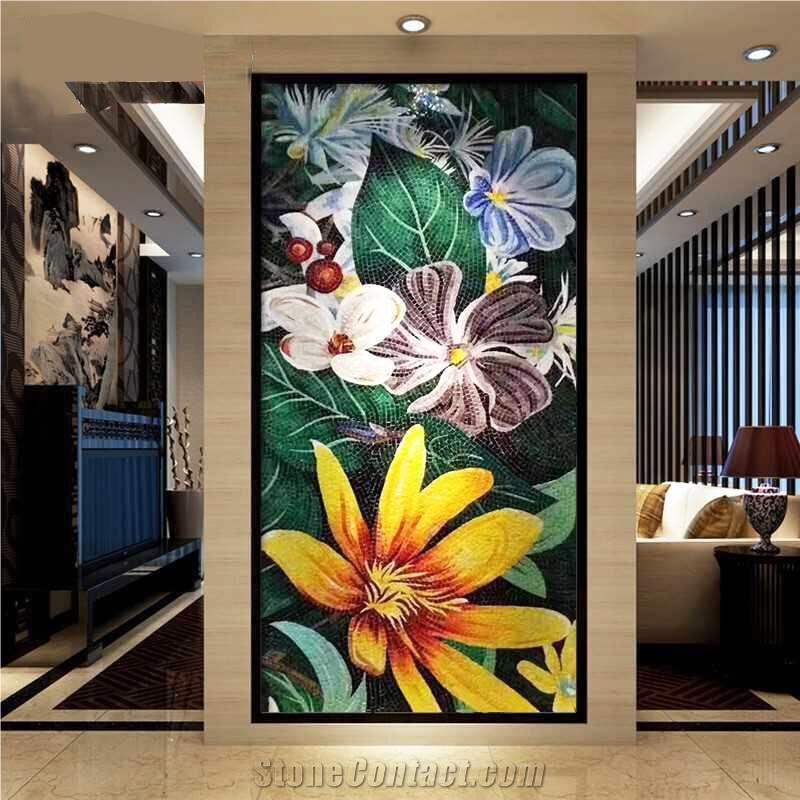 Foshan Polished Glass Pattern Wall Mosaic Design