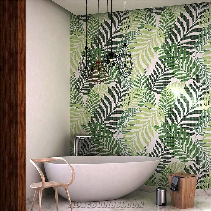 Foshan Polished Glass Pattern Wall Mosaic Design