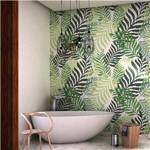 Foshan Polished Glass Pattern Wall Mosaic Design