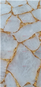 Kitchen Backsplash White Crystal Precious Slab