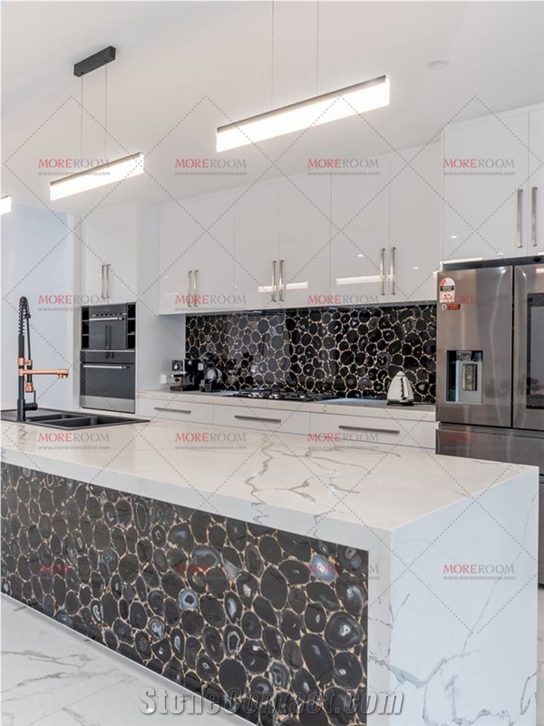 Villa Agate Black Wall Kitchen Backsplash Tiles