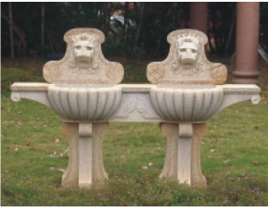 Granite Stone Sculpture Two Lions Statue Deoration