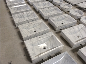 Guangzhou White Marble Bathroom Basin Sink