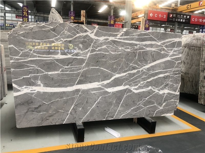 Sky Grey Marble Polished Wall Tiles Slabs Floor