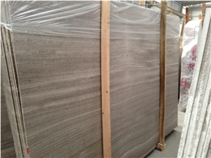 White Sandal Wood Vein Marble Slabs Tiles Floor