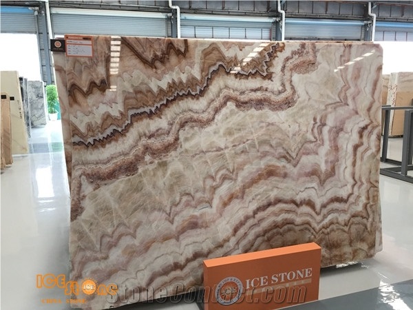 China Colorful Red Yellow Onyx Slabs & Tiles