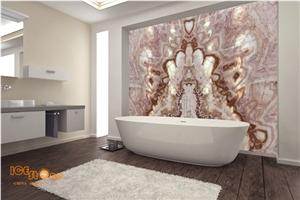 China Colorful Red Yellow Onyx Slabs & Tiles